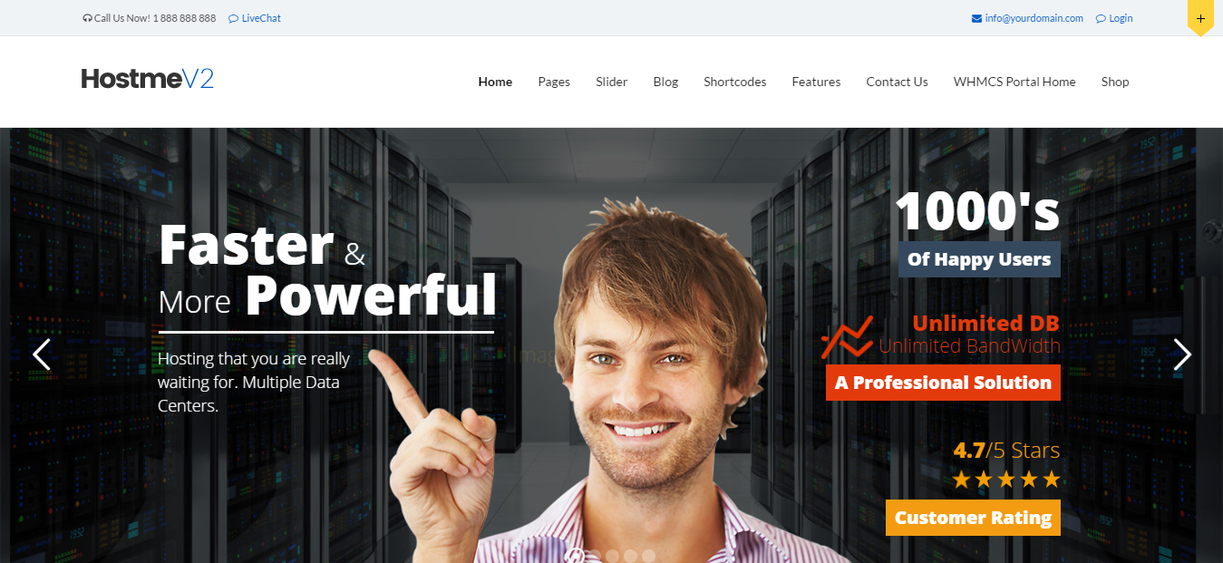 Host Me V2 Free And Premium Hosting WordPress Theme